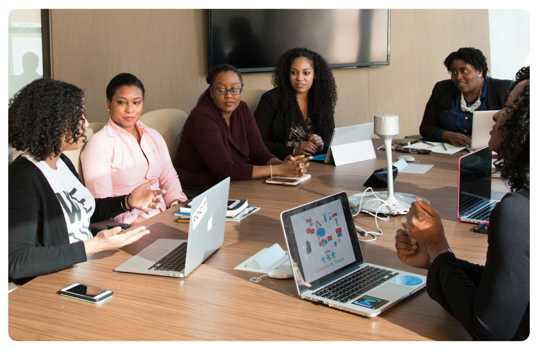 Team members working together